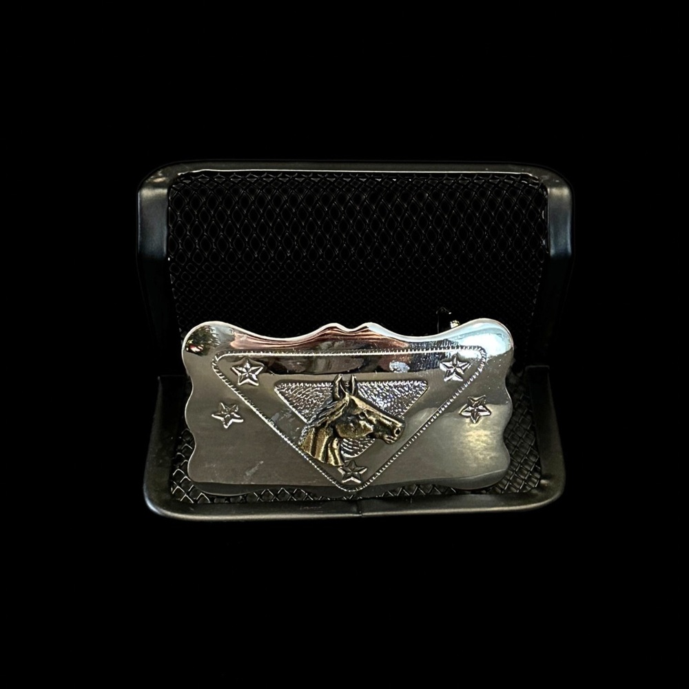 Vintage Chambers Belt Co. Horse Head Western Belt Buckle